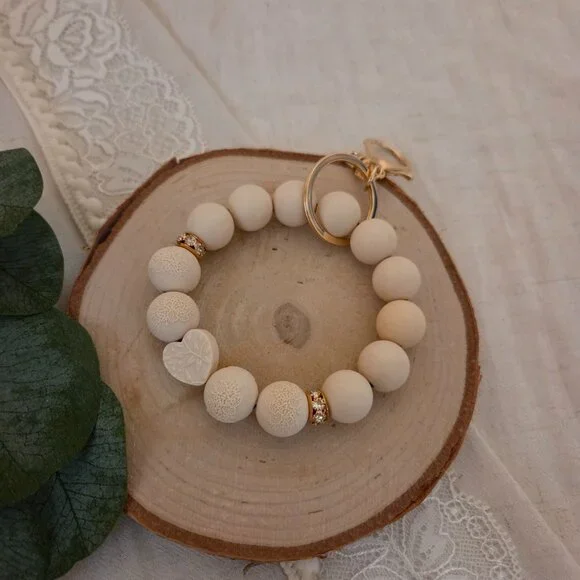 Embossed Heart Wristlet Keychain - Picture 3 of 4